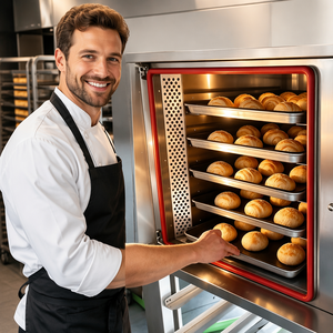 <span class=keywords><strong>Horno</strong></span> Rotatorio de Acero Inoxidable de Gran Capacidad con 10 Bandejas, Máquina para Hornear con Certificación CE, <span class=keywords><strong>Horno</strong></span> de Convección con <span class=keywords><strong>Vapor</strong></span> y Aire Caliente - Product Image 6