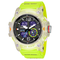 S8007 Herren Outdoor-Sport Luxus Digital-Chronograph Alarm-Uhr Automatik 5BAR Wasserdicht Silikonband Doppelanzeige