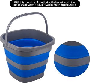 ถังพลาสติกพับได้ขนาด 2.6 แกลลอน (10 ลิตร) อ่างทรงกลมพับได้สำหรับทำความสะอาดบ้าน ประหยัดพื้นที่ ใช้เป็นกระถางน้ำกลางแจ้ง - Product Image 3