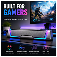 Barra de Sonido RGB para Juegos, Altavoz para PC de Escritorio con Iluminación RGB Dinámica, Caja Misteriosa Electrónica con Alimentación USB y Sonido Estéreo para Laptop