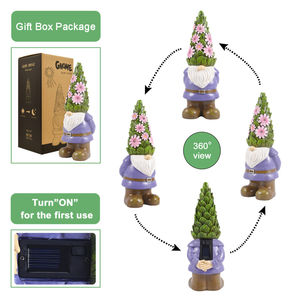 ديكور الفناء في الحديقة الخارجية ، زخرفة تمثال جنوم ، مصابيح شمسية خارجية ليد - Product Image 4