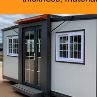 Maison préfabriquée en conteneur, cabane modulaire portable, toit plat, toit en pente, toit à deux niveaux pour habitation ou bureau