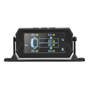 2024 חדש TY012 רכב סולארי TPMS צמיגים מערכת ניטור לחץ אוויר חיישן עם 6 גלגלים חיישנים למשאית 0-8 בר 116 psi