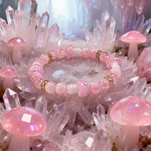 Bracelet ajustable en perles de <span class=keywords><strong>verre</strong></span> colorées avec breloque champignon en <span class=keywords><strong>verre</strong></span>, style bohème, pour la plage et le printemps, cadeau de bijoux - Product Image 1