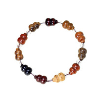 Bracelet à une seule brinche avec breloque gourde Duobao et entretoises à perles rondes
