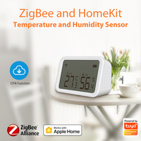 Thermomètre hygromètre intelligent Tuya Apple Home NAS-TH02B ZigBee WiFi avec batterie intégrée sécurisée, capteur de temps pour chambre de bébé, fonction OTA intelligente pour la maison
