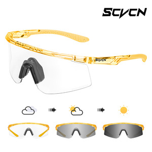 Lunettes de cyclisme photochromiques Scvcn, monture intégrale, coupe-vent, pour hommes et femmes, pour la course à pied, la randonnée et les activités de plein air - Product Image 1