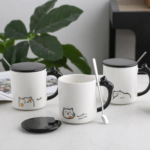 <span class=keywords><strong>Simon</strong></span>-taza de porcelana con tapa para gato, taza de café de cerámica - Product Image 3