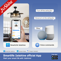 Ventilateur de plafond rétractable de qualité commerciale 1stshine de 42 pouces, style luxueux, éco-responsable, avec lumière LED