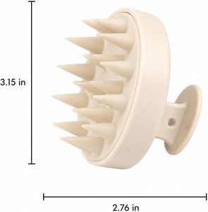 Custom Logo Wheat Silicone <b>Bath</b> Scalp Scrubber Exfoliating Shampoo Brush Female Hair Growth & Head Massager Massaging Hair Brush - Product Image 2