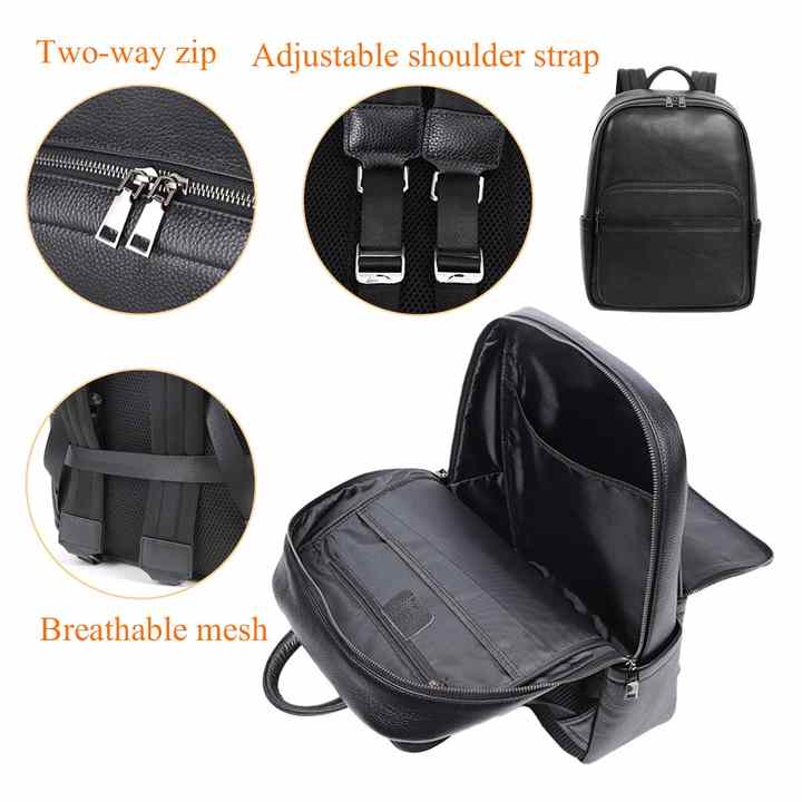 Custom Capacity Leather Backpack Laptop Backpack Bag Waterproof Laptop