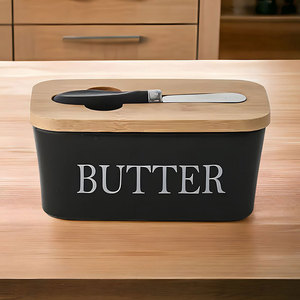 Assiette <span class=keywords><strong>à</strong></span> beurre rectangulaire en céramique avec logo personnalisé récipient <span class=keywords><strong>à</strong></span> <span class=keywords><strong>fromage</strong></span> de cuisine beurrier en porcelaine avec couvercle - Product Image 1