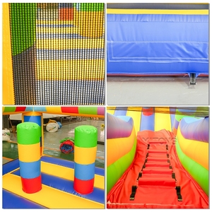 Building Block Themed Commercial Inflatable Bounce House With <b>Slide</b> Kids Jumper For Birthday Party Backyard Event Rental - Product Image 4
