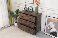 Armoire de rangement en bois rustique marron industriel à 4 tiroirs, cadre en métal noir, écologique et durable pour chambre, salon, couloir