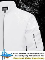 Blouson Bomber Léger Décontracté pour Homme, Coupe-Vent Printemps-Automne avec Fermeture Éclair et Poches, en Polyester Uni