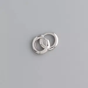 Fashion 925 Sterling Silver Simple Plain Round Hoop Earrings Gold Plated Different Size Hoop Earring Jewelry For Women