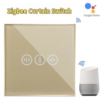 Panel de vidrio templado duradero SLS, interruptor de pared táctil inteligente, interruptor de rodillo de cortina Zigbee con conectividad WiFi de corriente máxima de 10A