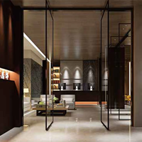 Ouvre-porte automatique à pivot central en alliage d'aluminium robuste pour hôtel, villa, entrée commerciale.