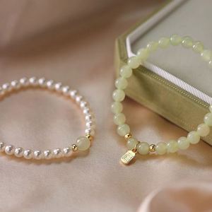 New Chinese Style Imitation Pearl Beaded <b>Bracelet</b> Ancient Green Agate Beads Charm <b>Bracelet</b> for Women Gemstone <b>Cuff</b> <b>Bracelet</b> - Product Image 3