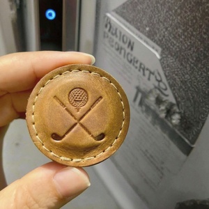 Custom Golf Ball Marker Fridge Magnet Laser Refrigerator Magnet Genuine Leather Golf Ball Marker for Engraving - Product Image 5