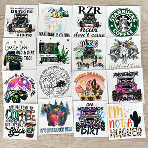 Flores retiradas Uv Dtf Cup Wraps Transferencias Pegatinas personalizadas Impermeable Afirmación Uv Dtf Cup Wrap Transferencias - Product Image 5