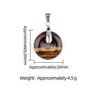 20mm ciambella di cristallo naturale semplice foro grande collana di cristallo ciondolo collana con ciondolo gioielli donna cristalli curativi gioielli - Product Image 5