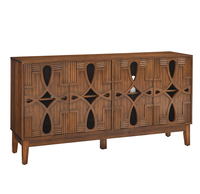 Buffet de style moderne du milieu du siècle en bois massif + MDF, meuble de rangement convertible, console TV pour salon, chambre à coucher