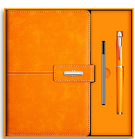 Ensemble cadeau d'affaires de luxe en cuir personnalisé avec logo imprimé en sérigraphie, écologique, multifonctionnel, comprenant un carnet, un stylo et un agenda