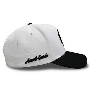 Gorra de béisbol vintage de sarga de algodón con imagen, de dos tonos, con panel rígido, bordado grueso de monograma 3D y parche lateral tejido curvo - Product Image 5