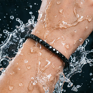 Cadena de tenis de moissanita de 3/4/5 mm, de acero inoxidable 316, impermeable, para mujer y hombre, estilo Hiphop, VVS, pulsera cubana de tenis con incrustaciones negras - Product Image 1