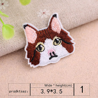 Ensemble de 17 patchs brodés tête de chat et poisson, à thermocoller ou à coudre, appliques animales pour vêtements, vestes, jeans, sacs à dos, décoration