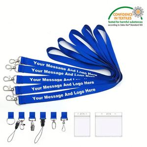 Porte-cartes d'identité personnalisé en gros, pas cher, avec cordon en polyester et logo - Product Image 3