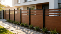 Clôture de jardin extérieure en WPC à haute confidentialité, facile à assembler, vente en gros, facile à installer, clôture en composite bois-plastique