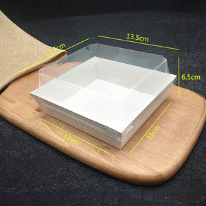 Distribuer des barquettes en papier jetables de qualité alimentaire avec couvercle en PET anti-bué<span class=keywords><strong>e</strong></span> pour sandwich, <span class=keywords><strong>sushi</strong></span>, tranche de gâteau, logo personnalisé, pâtisserie - Product Image 6