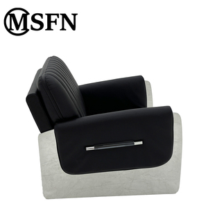 Msfn मूल डिजाइन ब्लेड अवकाश कुर्सी स्टेनलेस स्टील फ्रेम काले अल्ट्रा फाइबर चमड़े के लिए काले अल्ट्रा फाइबर चमड़े के एक्रिलिक उच्चारण - Product Image 5