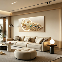 Décoration murale moderne en relief 3D de luxe, paon, peinture décorative artisanale en résine + HDF, décoration murale pour la maison, salon