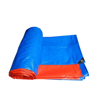 Bâche en tricot PE tissée bleue et orange, enduite anti-UV, pour bassin à poissons, couverture de camion, voiture, tente extérieure