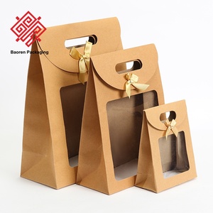 Baoren Eco-Friendly Customized Transparent Window Kraft Paper Mailer Bags with Cotton Rope Handle <b>for</b> Candle and <b>Gift</b> Packaging - Product Image 6