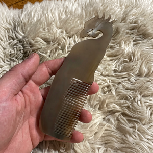 Peigne en corne de buffle sculpté en forme d'oiseau Phénix, poli naturellement, objet d'art et de collection SOFIYA CRAFT, décoration de fêtes, cadeau - Product Image 1
