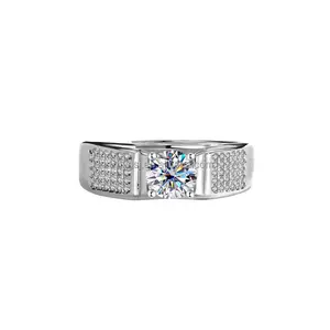 Silver 925 Carat Full Stars Diamond Ring 925 Sterling Silver Ring Charm Engagement Wedding Fashion Jewelry Rings Diamond