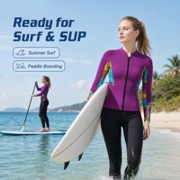 Haut de combinaison de plongée en néoprène respirant anti-UV à manches longues pour femme, idéal pour le surf, le SUP et les sports nautiques