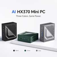 Mini PC Ryzen AI 9 HX370 en gros, Radeon 880M, DDR5 64 Go, NVMe 2 To, USB4, double LAN 2.5G, ordinateur de bureau 4K pour l'entraînement IA, usine OEM