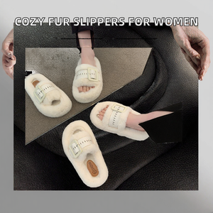 Calzado de Invierno para Mujer Embarazada, Cerrado, de Felpa de Conejo, con Aumento de Altura, Suave, de Algodón, Antideslizante - Product Image 2