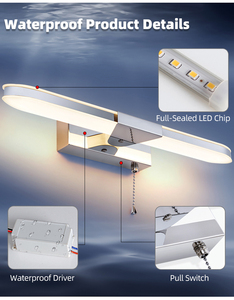 Lámpara de Pared Moderna de Aleación de Aluminio, LED Blanco Cálido 3500K, Regulable, Luz para Espejo de Baño, Montaje Superficial, Base para Bombilla E27 - Product Image 5
