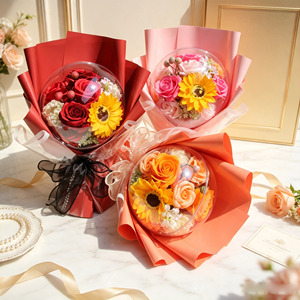 Bouquet <span class=keywords><strong>de</strong></span> fleurs en <span class=keywords><strong>savon</strong></span> acrylique 3 couleurs, parfum longue durée, cadeau <span class=keywords><strong>de</strong></span> Saint-Valentin pour petite amie, cadeau d'anniversaire, vente en gros. - Product Image 3