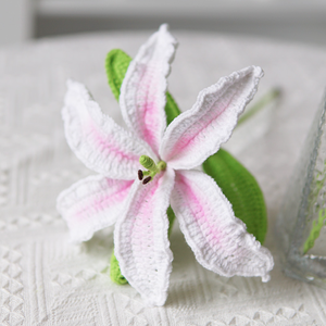 Nouvelle décoration de mariage Crochet tricot lys fait à la main fleur artificielle lys <span class=keywords><strong>Boutique</strong></span> artisanat - Product Image 1