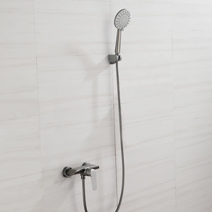 Minimalist Shower Set Rain <b>Spray</b> Round Head Ceramic Valve Single Handle Bathroom Faucet - Product Image 1
