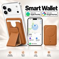 Porte-cartes intelligent certifié MFi avec suivi intelligent, compatible Apple Find My et Google Find Hub, support magnétique, portefeuille