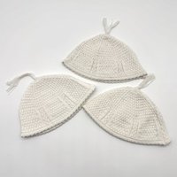 Kipá Premium 100% Algodón Sin Costuras para Hombre, Yarmulke Judío de Alta Calidad con Borla Superior, Tejido a Mano, Logotipo Personalizado, Kipás Blancas