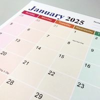 2025 2026 usine directe personnalisé 3D Design papier calendrier réfrigérateur aimant découpé Style de carte de visite avec autocollant magnétique fort